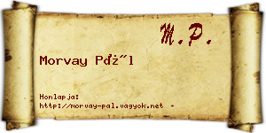 Morvay Pál névjegykártya